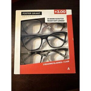 Foster Grant Design Optics 3 pack‎ - 3.0 strength - open box  (Red A)